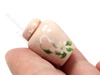 (image for) As Is Vintage Miniature Pink Lustre Jar with Lid for Dollhouses