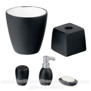 (image for) 5-Pc. Black Ceramin Bath Accessory Set