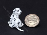 (image for) Miniature Porcelain Sitting Dalmatian Dog Figurine for Dollhouses