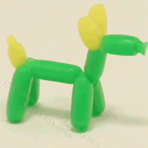 (image for) Miniature Decorative Green and Yellow Balloon Dog