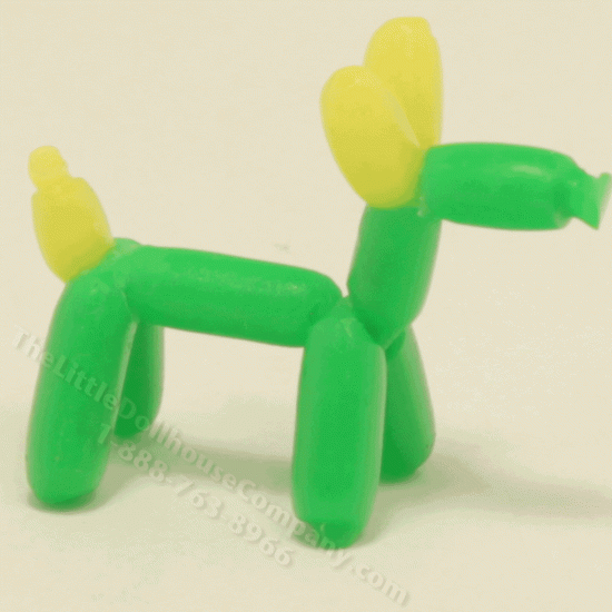 (image for) Miniature Decorative Green and Yellow Balloon Dog
