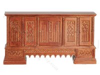 (image for) Miniature Carved Walnut Credenza for Dollhouses