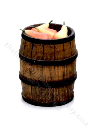 (image for) Miniature Barrel of Pears for Dollhouses