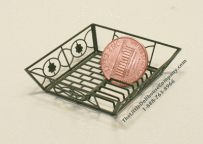 (image for) Dollhouse Scale Model Dark Green Dish Drainer