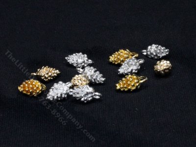 (image for) Save! Miniature Silver and Gold 6pc+ Pine Cone Ornaments