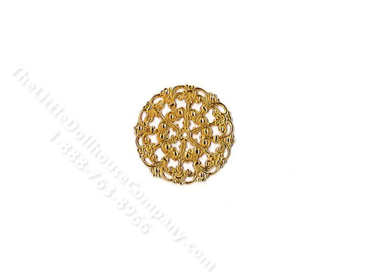 (image for) Miniature Gold Ceiling Medallion for Dollhouses