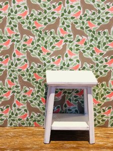 (image for) Dollhouse Scale Model Wallpaper - Howling Wolf - 3pc Set