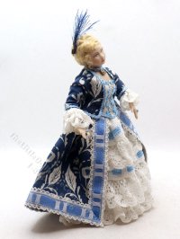 (image for) Miniature Handcrafted Vintage Rococo Lady in Blue
