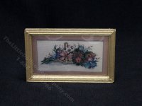 (image for) Miniature Floral Needlepoint Print for dollhouses