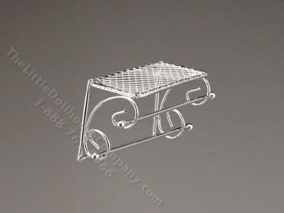 (image for) Miniature Silver Towel Rack for Dollhouses