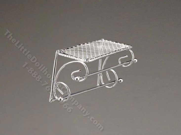 (image for) Miniature Silver Towel Rack for Dollhouses