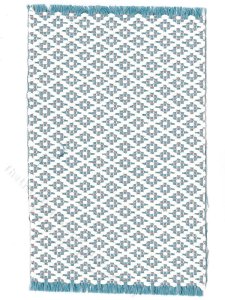 (image for) Miniature Blue and White Diamond Rug for Dollhouses