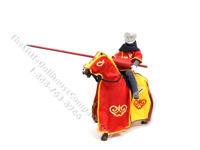 (image for) Miniature Full Scale Medieval Jousting Horse and Knight in Red