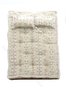 (image for) Miniature Double Mattress with Two Pillows for Dollhouses