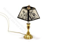 (image for) Miniature 12v Square Table Lamp for Dollhouses - Black & White