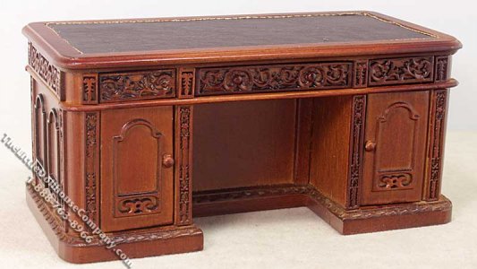 (image for) Miniature Walnut Resolute Desk for Dollhouses
