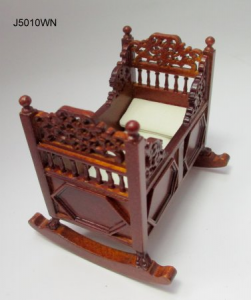 (image for) Miniature Walnut Rocking Cradle