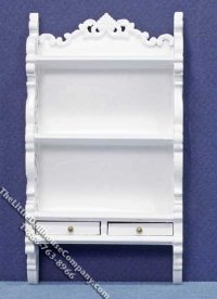 (image for) Miniature White Wall Hutch for Dollhouses