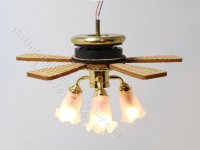 (image for) Miniature 12V Ceiling Light and Fan for Dollhouses
