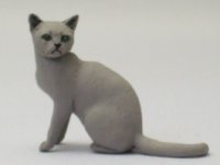 (image for) Miniature Sitting American Shorthair Grey Cat by Karl Blindheim