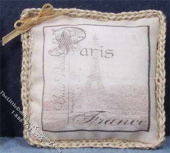 (image for) Miniature Pillow with Eiffel Tower Pattern for Dollhouses