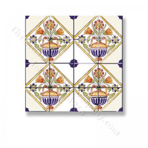 (image for) Dollhouse Scale Model Floral Picture Mosaic Tile