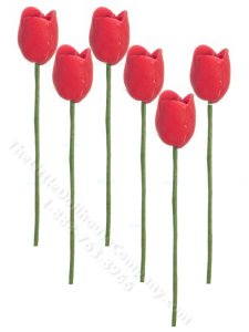 (image for) Miniature Red Tulips for Dollhouses