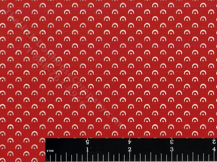 (image for) Red and Arch Pattern Miniature Wallpaper for Dollhouses