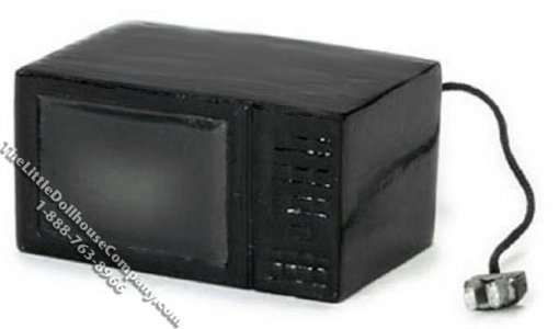 (image for) Miniature Black Microwave with Cord for Dollhouses