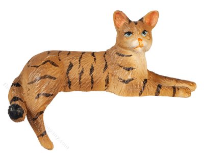 (image for) Miniature Hanging Back Leg Tabby Cat for Dollhouses