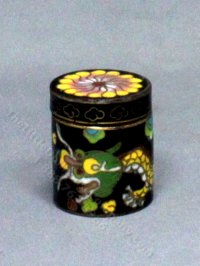 (image for) Miniature Lacquered Enamel Chinese Tea Jar for Dollhouses