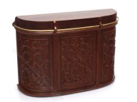 (image for) Miniature Walnut Half-Circle Bar with Brass Rail