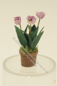 (image for) Dollhouse Miniature Purple Tulips