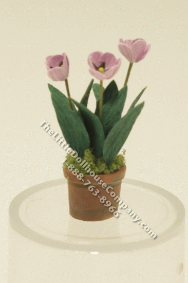 (image for) Dollhouse Miniature Purple Tulips
