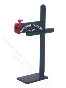 (image for) Miniature Country Blue Mailbox for Dollhouses