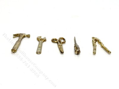 (image for) Miniature 1/6 Scale Set of Brass Tools for Dollhouses