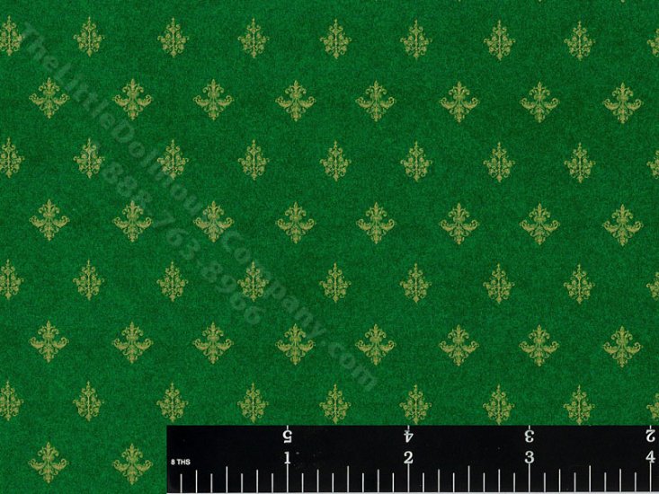 (image for) Majestic Miniature Wallpaper for Dollhouses - Emerald