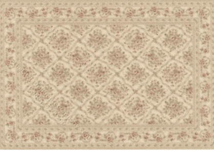 (image for) Miniature 2X-Small Scale Cream Trellis and Floral Rug