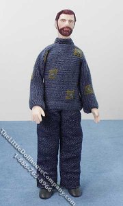 (image for) Miniature Bearded Man in Blue Sweater by Cindy's Dolls
