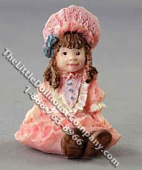 (image for) Miniature Sitting Doll Figurine for Dollhouses