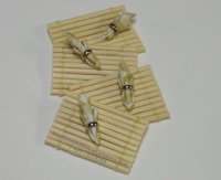 (image for) Miniature Tan Bamboo Placemat & Napkin Set For Dollhouses