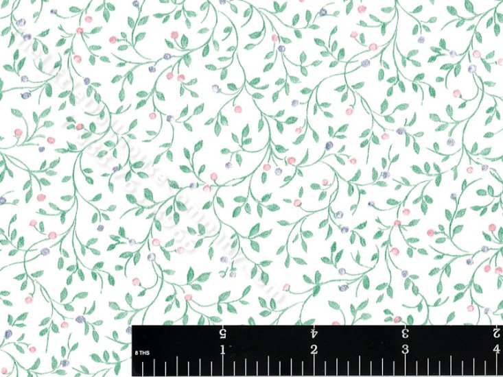 (image for) Vines with Buds Miniature Wallpaper for Dollhouses