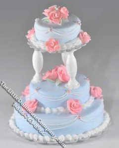 (image for) Dollhouse Scale Model Blue 3 Tier Wedding Cake