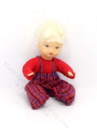 (image for) Flexible Doll in Plaid Pants by Erna Meyer for Dollhouses