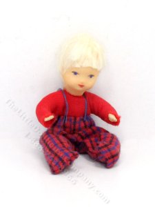 (image for) Flexible Doll in Plaid Pants by Erna Meyer for Dollhouses