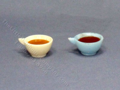 (image for) Pair of Vintage Miniature Soup Tureens for Dollhouses