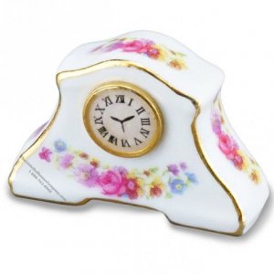 (image for) Miniature Floral Pattern Mantel Clock For Dollhouses