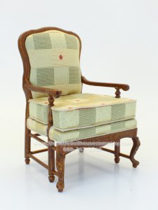 (image for) Miniature GOLD Check Walnut Arm Chair