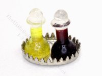 (image for) Dollhouse Scale Model Filled Vinegar and Oil Cruets on Tray
