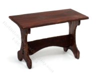 (image for) Miniature Walnut Trestle Side Table for Dollhouses